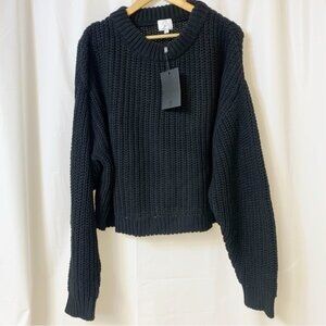 Kuwallatee Cage Knit Sweater Black Large NWT